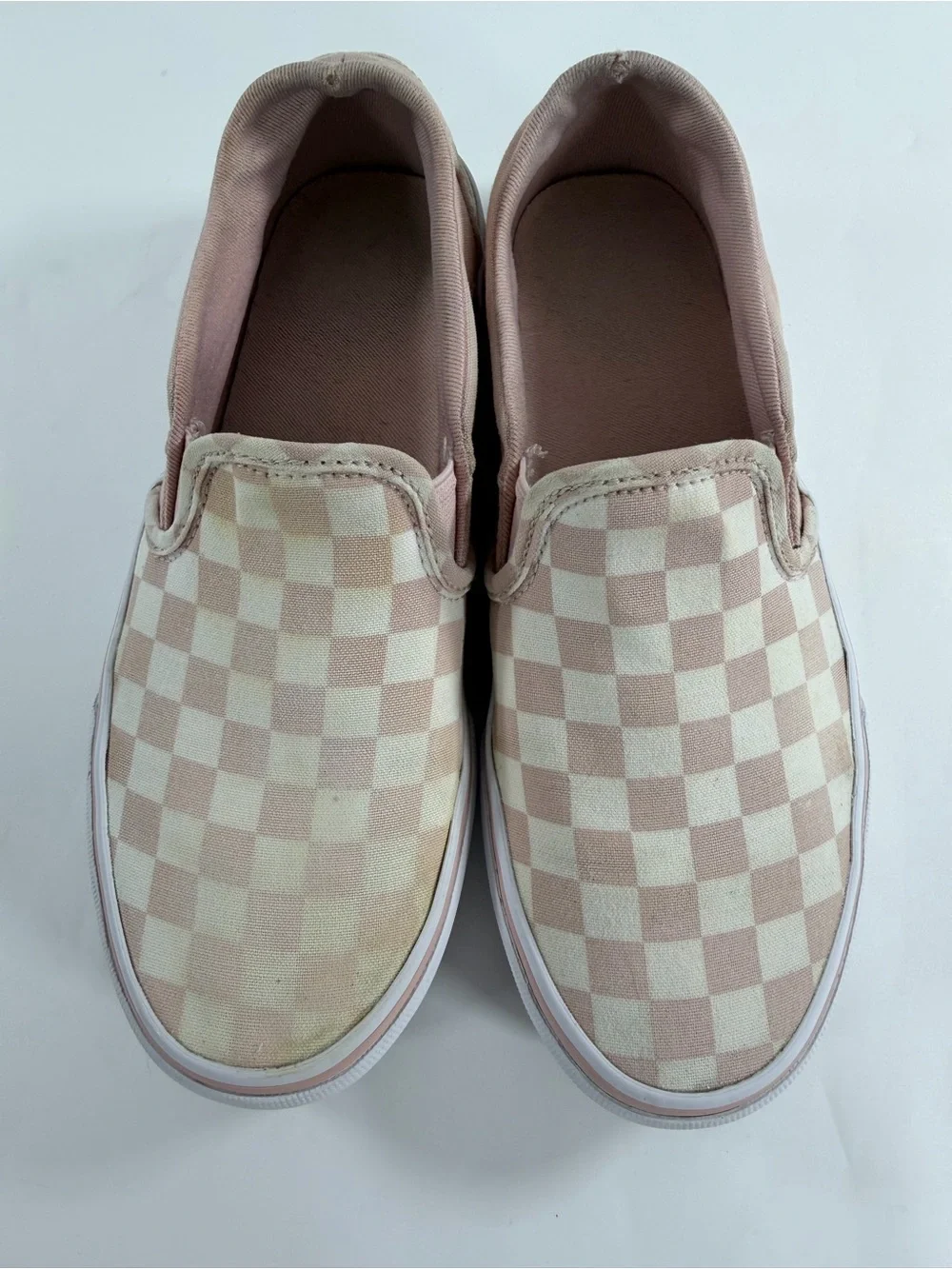 Vans Classic Slip-On Checkerboard Blush Pink Canvas Sneakers Women’s 6.5